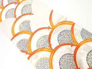 アンティーク　松葉青海に小花模様織出し袋帯（材料）